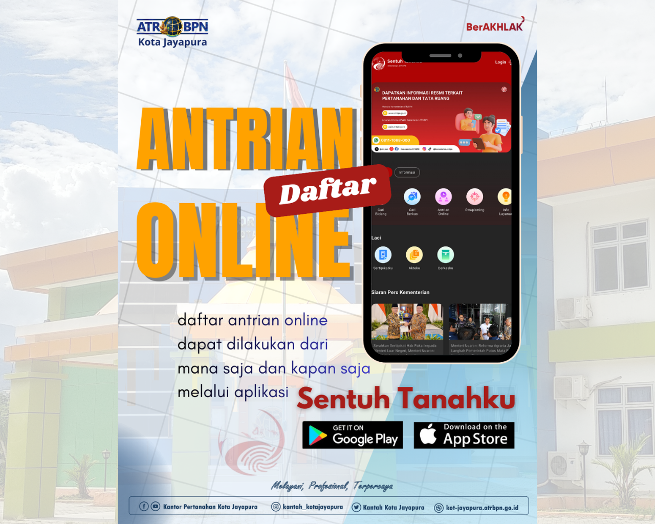 Sentuh Tanahku Hadirkan Antrian Online Permudah Masyarakat dalam Layanan Pertanahan di Kota Jayapura