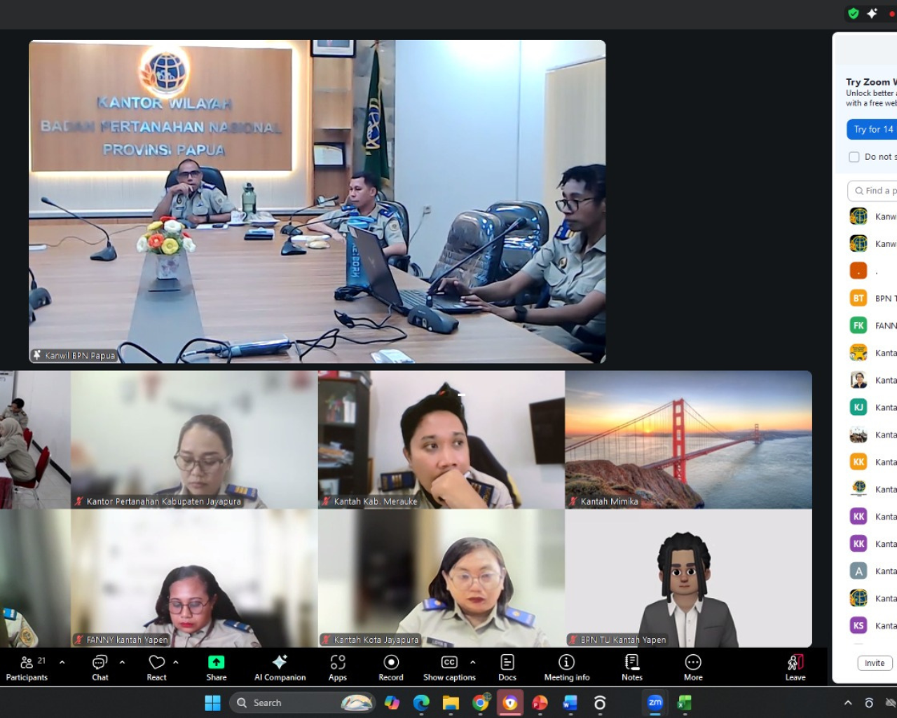 Tingkatkan Kualitas Layanan, Kantah Kota Jayapura Ikuti Monev Pengaduan dan Strakom